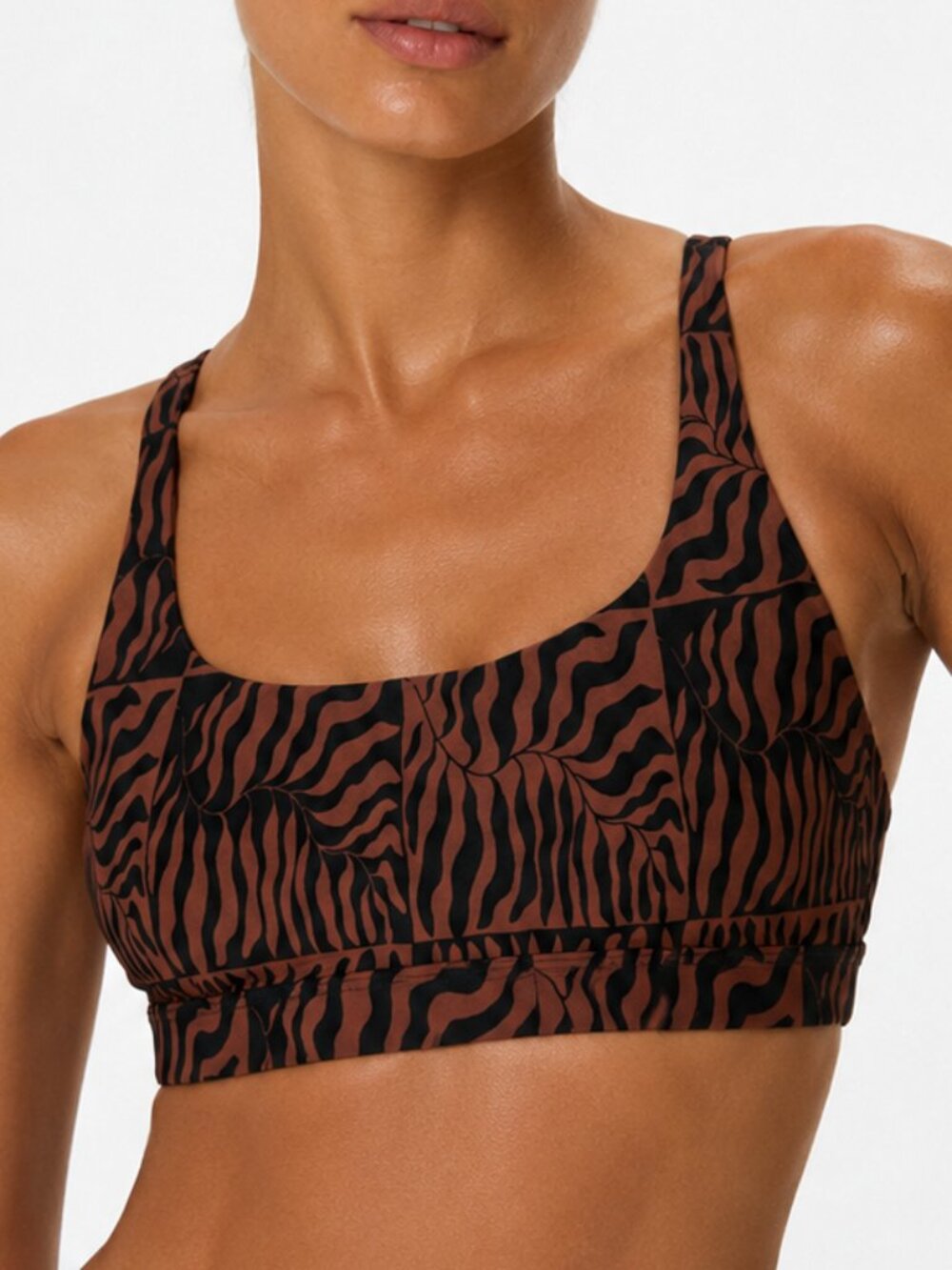 CARVE Designs Korbyn Compression Tiger Wave Bikini Swimsuit Top Medium
